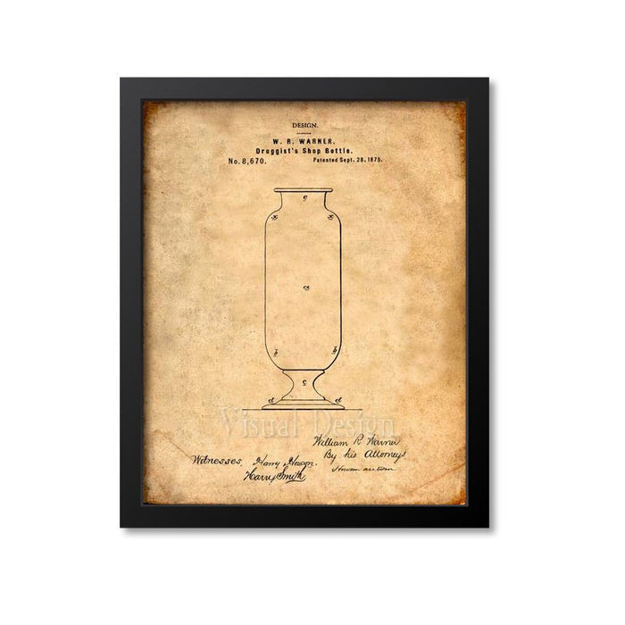 Druggists Shop Bottle Patent Print