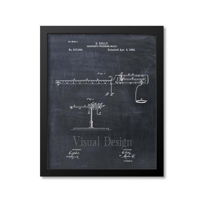 Druggists Weighing Scale Patent Print