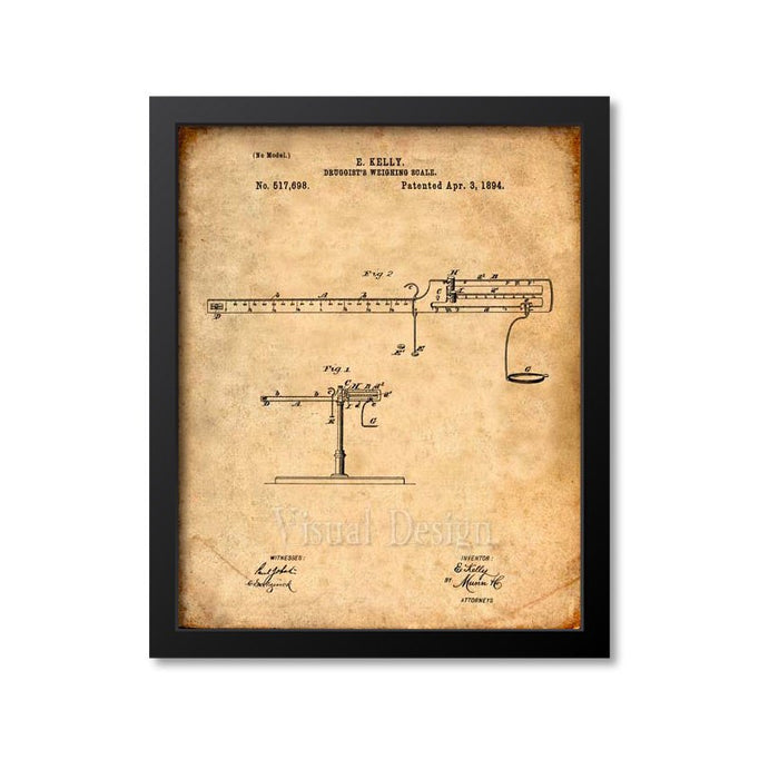 Druggists Weighing Scale Patent Print