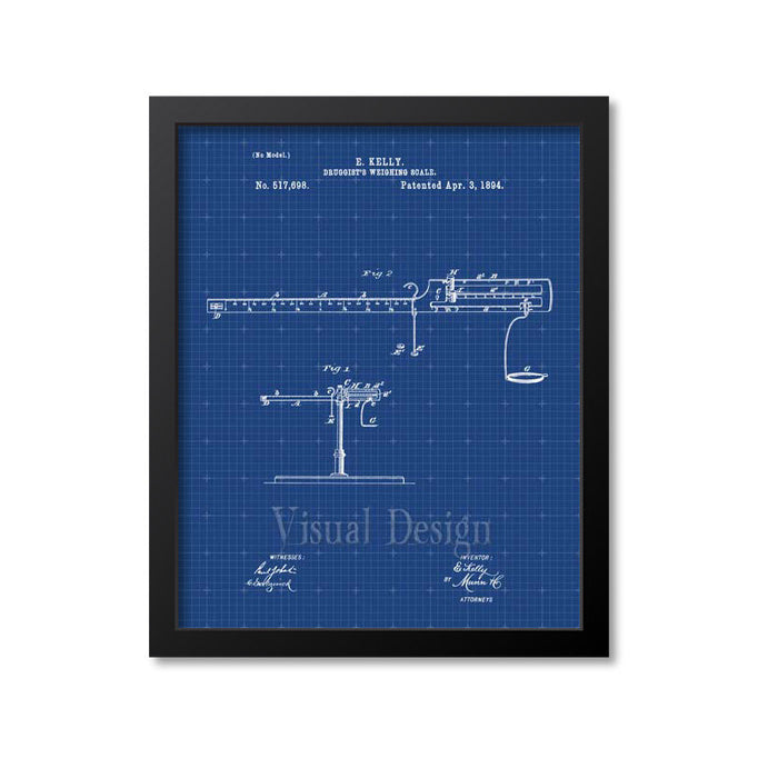 Druggists Weighing Scale Patent Print