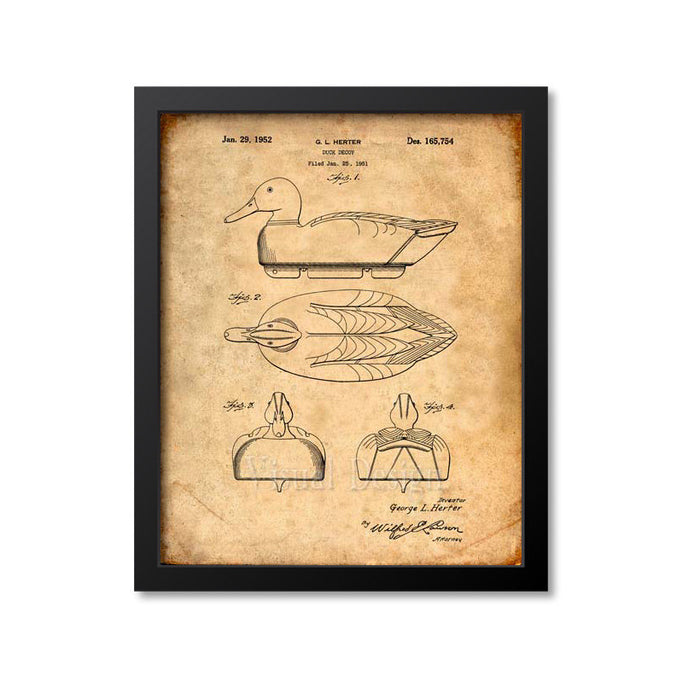Duck Decoy Patent Print