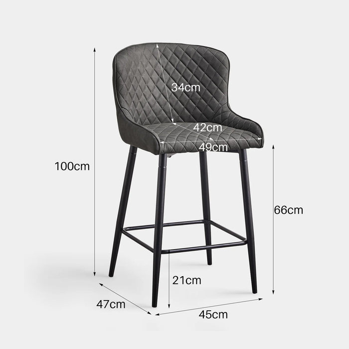 Dundas Faux Leather Bar Stools [65cm] [Set of 2]