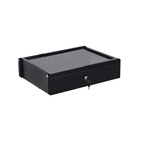 E shape rolling trolley cart with one drawer Black