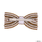 Embellished Hair Bow Alligator Clip - Gold