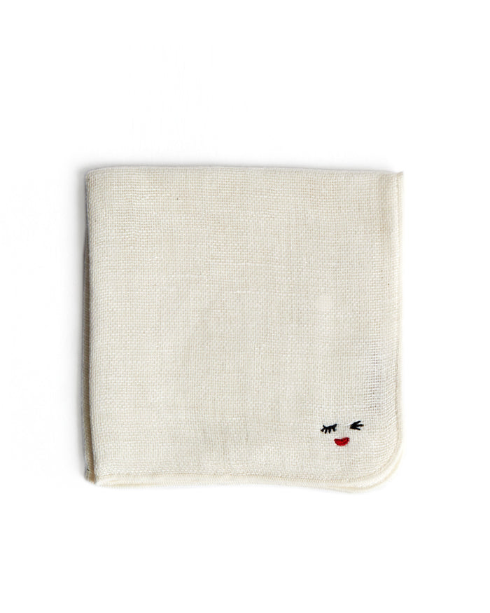 Embroidered Handkerchief Cloth - Wink