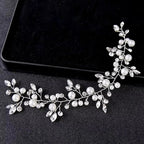 Wedding Hair Accessories - Pearl and Crystal Bridal Short Hair Vine