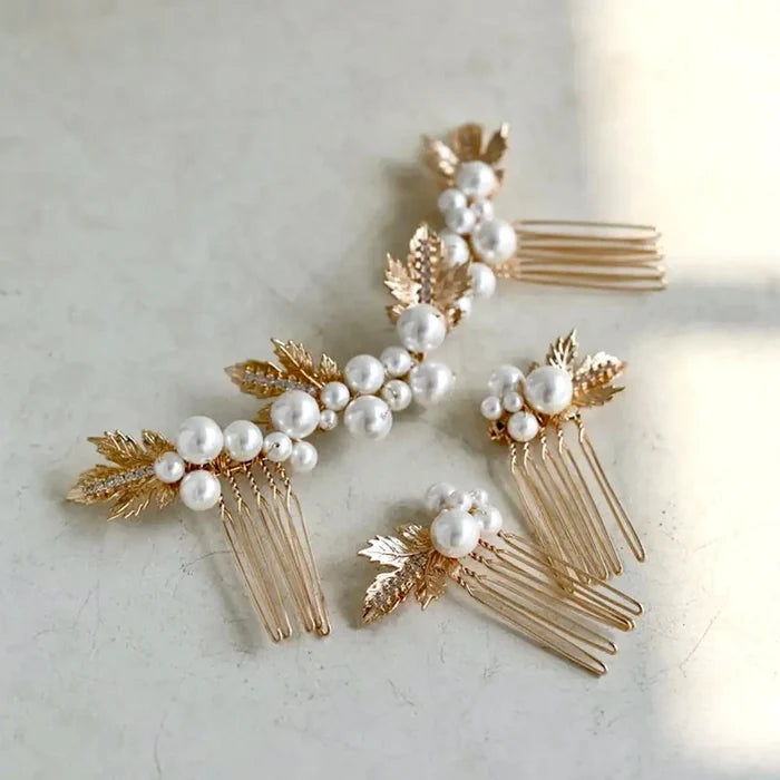Wedding Hair Accessories - Pearl Bridal Hair Combs Set