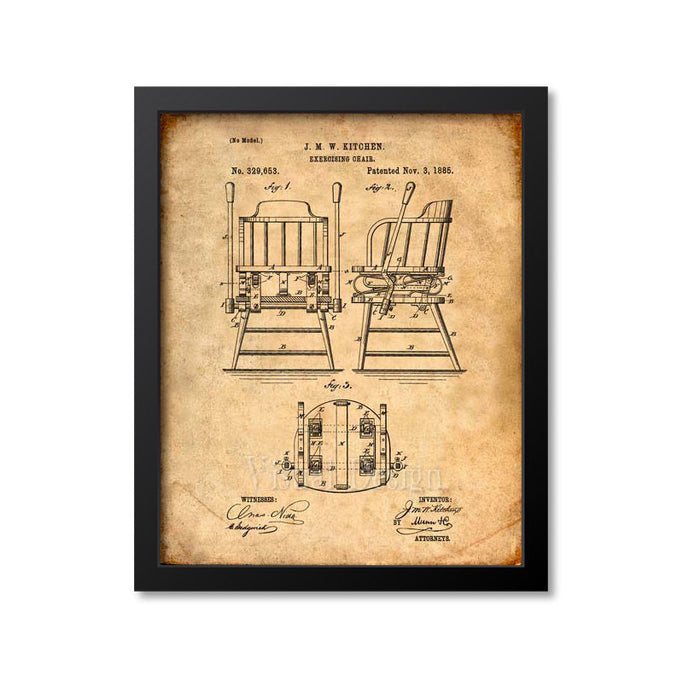 Exercising Chair Patent Print