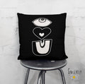 'EYE LOVE YOU' Throw Pillow Black — C. Cambrea, Sincerely Joy