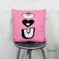 'EYE LOVE YOU' Throw Pillow Pink — C. Cambrea, Sincerely Joy