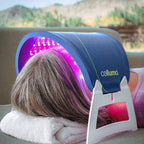 Women using facial stands for standard size device for over the face on wrinkles mode.