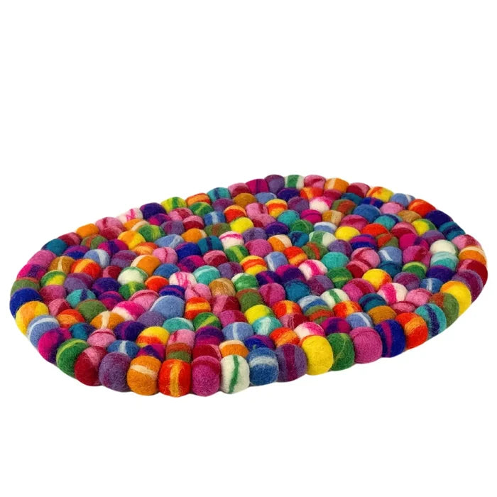 Felt Casserole Trivet, Rainbow Tie Dye