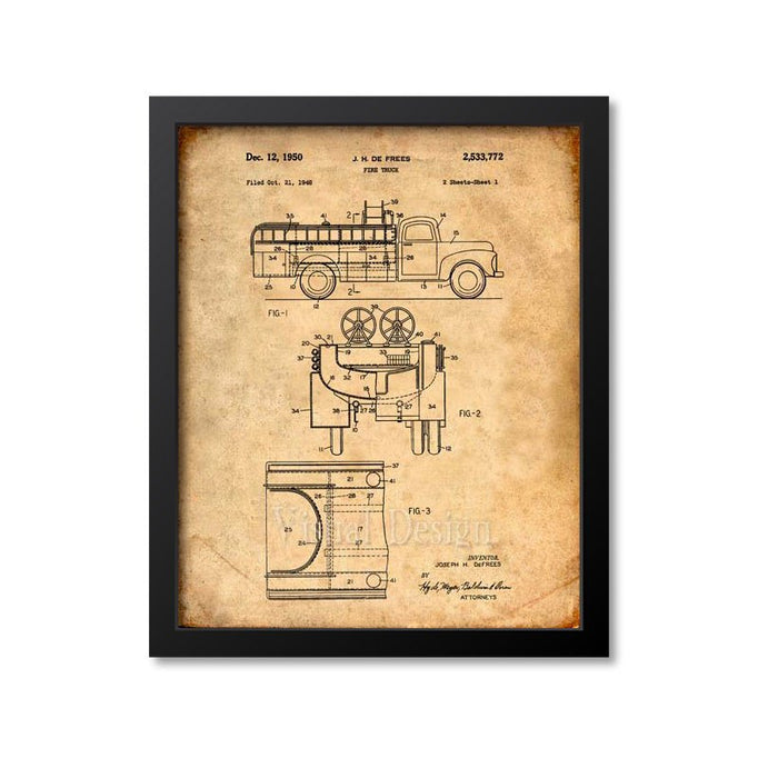 Fire Truck Patent Print