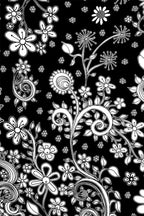 Black and white floral throw pillow