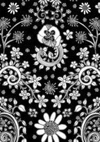 Black and white floral throw pillow