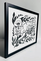 Fox Grove Art - Thru the Hedge Framed