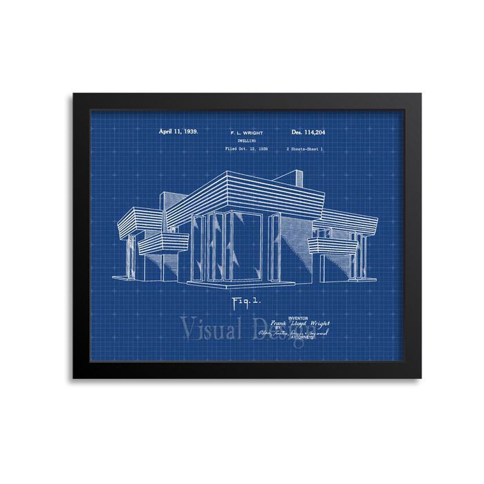 Frank Lloyd Wright House Patent Print