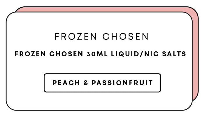 Frozen Chosen 30mL Nic Salts | Peach & Passionfruit-Image 1
