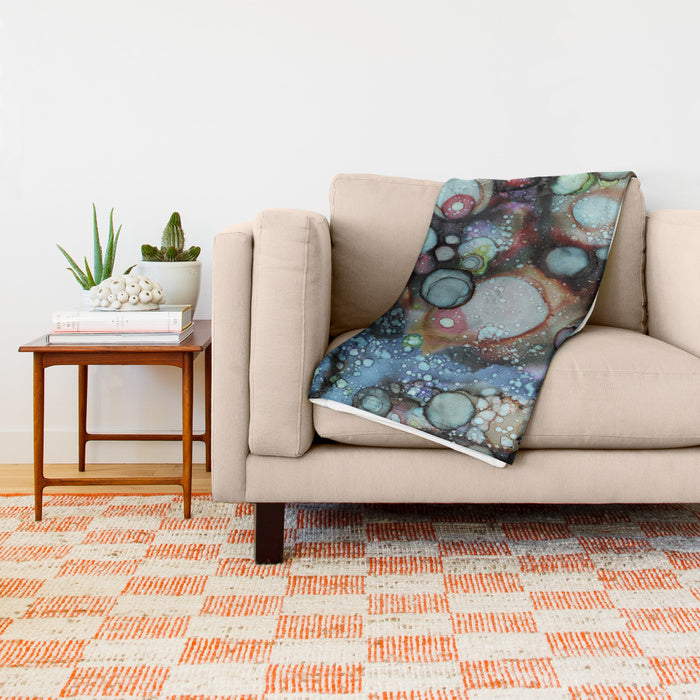 'Galaxy A' Modern Fleece Blanket — detail view