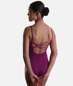 Girls Camisole Dance Leotard with Strappy Back and Rhinestones - SL175