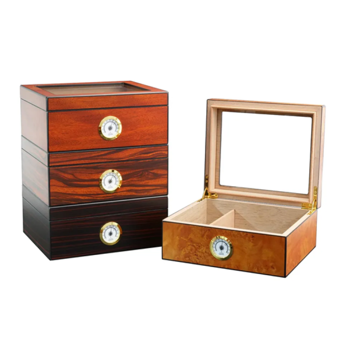 Small Wooden Cigar HumidorShowcase your extensive collection of fine beautifully decorated cigar box and is a popular choice for cigar lovers. As it has a large transparent panel on the lid, HumidorT.M.JTheodore Men's JewelrySmall Wooden Cigar Humidor