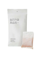 Silica gel pack with a white background