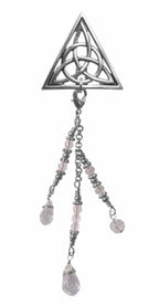 Hair Hook Silver Celtic Triangle with Bead Charm Ponytail Holder