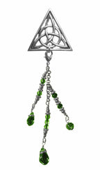 Hair Hook – Silver Celtic Triangle with Bead Charm | Elegant Ponytail Holder for Women