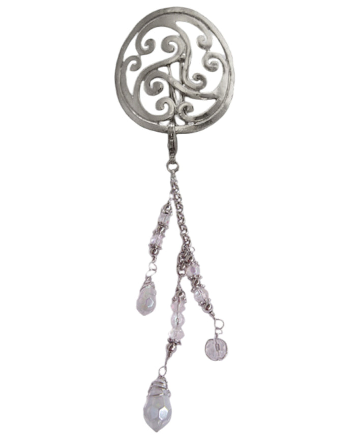 Hair Hook – Silver Celtic with Bead Charm Ponytail Holder | Festival & Boho Accessory by Medieval Metal