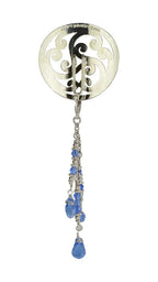 Hair Hook Silver Celtic with Bead Charm Ponytail Holder back view