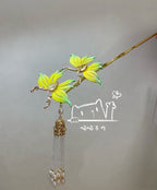 Handmade Chanhua Deer Floral Hair Pin - Hanfu Inspired Artisanal Hair Accessory