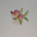 Handmade Thread-Wrapped Peach Hair Clip - Artisanal Chanhua Fruit Accessory