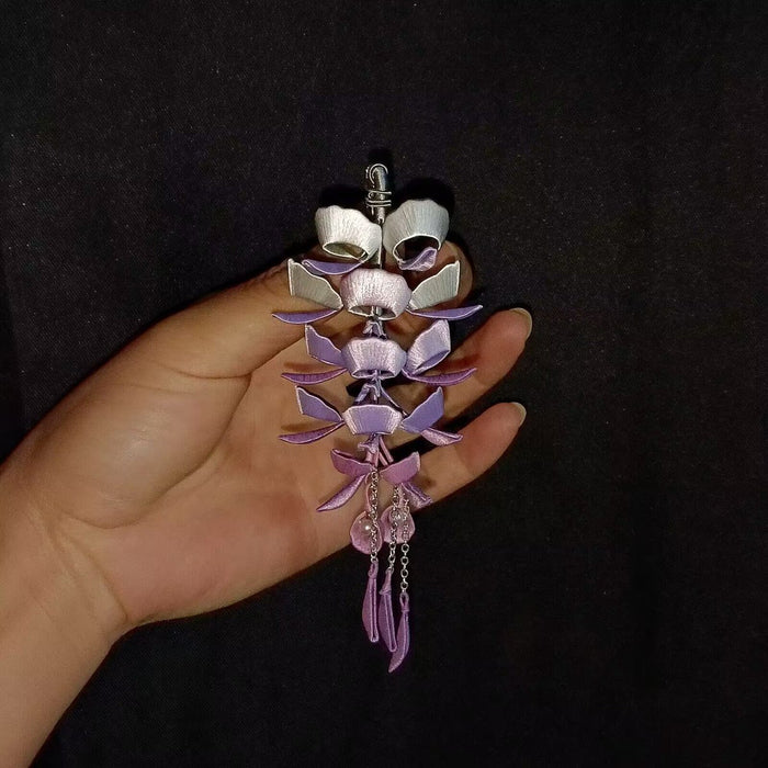 Handmade Thread-Wrapped Wisteria Decor - Artisanal Chanhua Home Accent