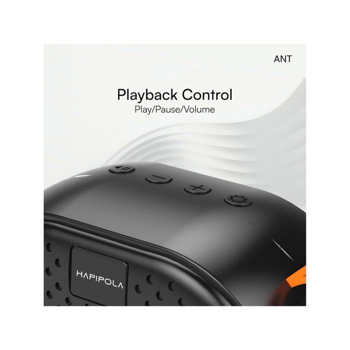 HAPIPOLA Bluetooth Speaker ANT Immersive Audio | Good Bass | 5 Hours Playback | Portable, Built in mic, TWS Pairing Support | dustproof | AUX, USB, TF Card | Micro Interface