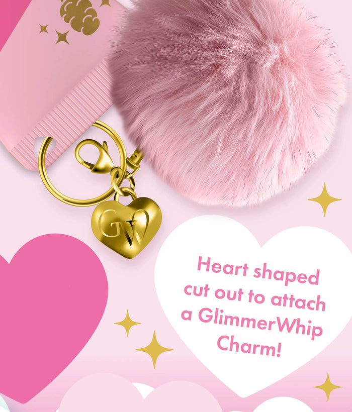 Heart of Gold Charm and Poof, Accessory for Bags, Phones & Lip Balm