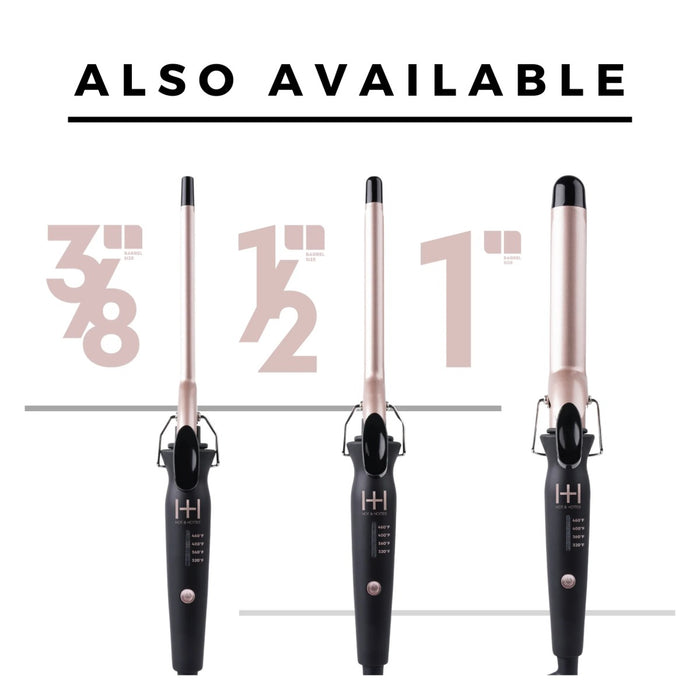 H&H Extra Long Ceramic Tourmaline Curling Iron 3/8 Inch #5886