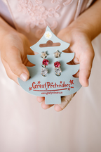 Holiday Pleather Tree Clip on Earrings