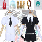 Houseki no Kuni (Land of the Lustrous) Antarcticite Cosplay Costume (Wig + Tie + Jumpsuit + Belt)