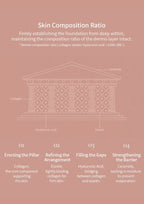 Diagram of skin composition ratio with architectural analogy on a pink background