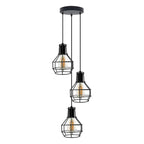 Industrial 3 Light Metal Cage Shade Hanging Pendant Light ~ 5125
