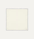 Ivory and Blue Shoestring Border Silk Pocket Square
