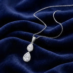 Silver CZ Bridal Necklace & Earrings Set