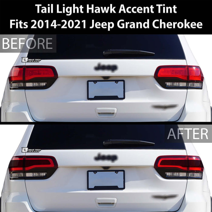 Rear Tail Light Hawk Eye Overlay Tint Cover Stickers Fits Jeep Grand Cherokee 2014 - 2021 - Bogar Tech Designs