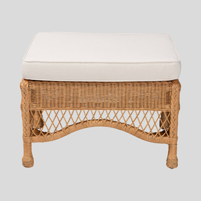 Johnson Rattan Ottoman Stool by bali & pari — overall view
