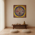 Multi color Kalachakra Mandala Thangka Wheel of Time