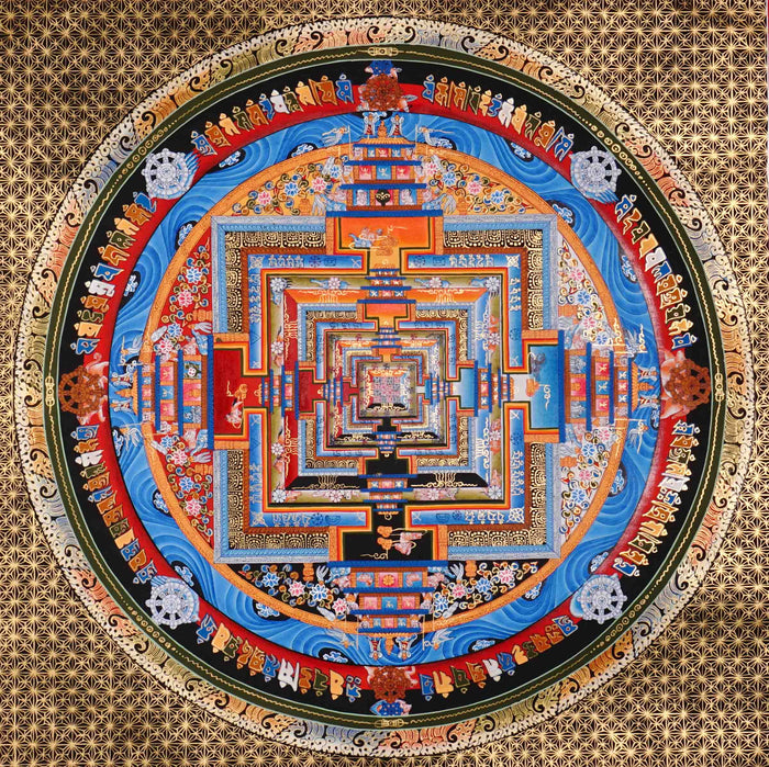 Kalachakra Mandala Thangka Buddhist Wheel of Time artwork