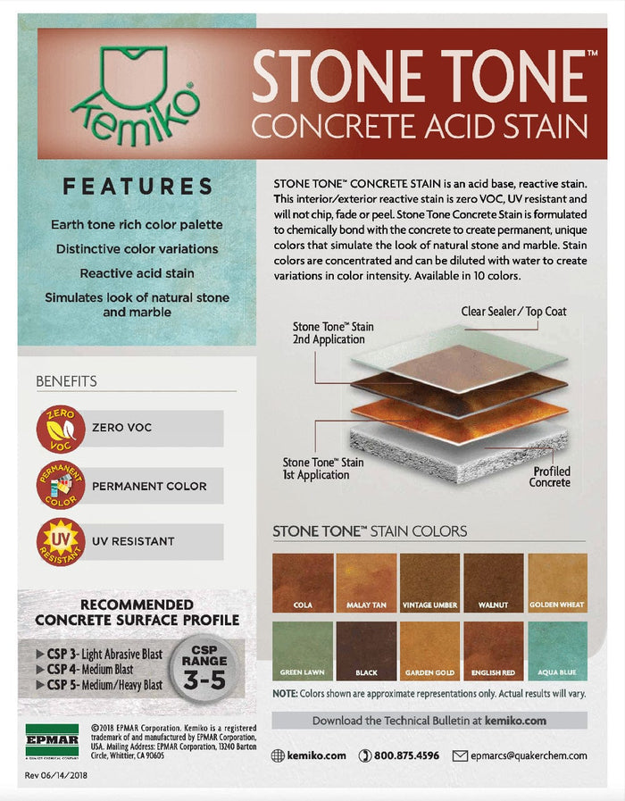 Stone Kemiko Tone Concrete Stain - Xtreme Polishing Systems: kemiko acid stain colors, kemiko acid stain, and kemiko concrete stain. Kemiko Stain. kemiko stone tone concrete stain.