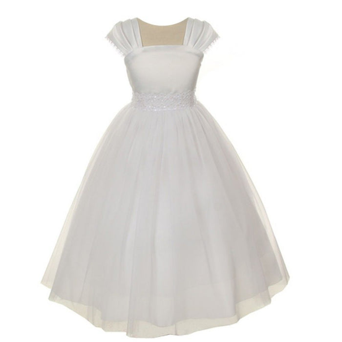 Kids Dream Cap Sleeve Beaded Lace at Waist