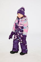 Kids One Piece Play Snowsuit Purple Unicorn Print-3