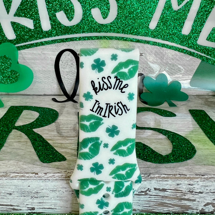 Kiss Me I'm Irish Print Silicone Band For Fitbit Versa 1/2